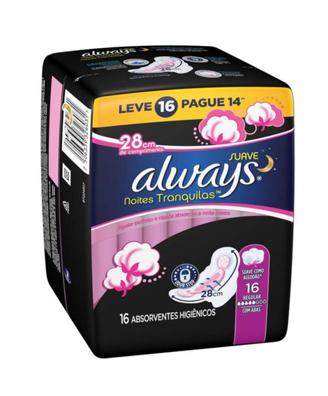 imagem do produto Absorvente always noites tranquilas suave com abas l16p14 - PROCTER E GAMBLE