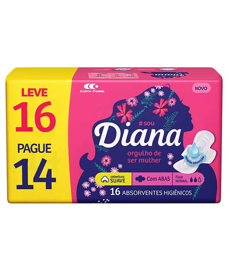 imagem do produto Absorvente diana suave com abas 16 unidades - SOFTYS