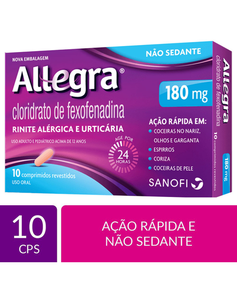 imagem do produto Allegra 180mg 10 comprimidos - SANOFI