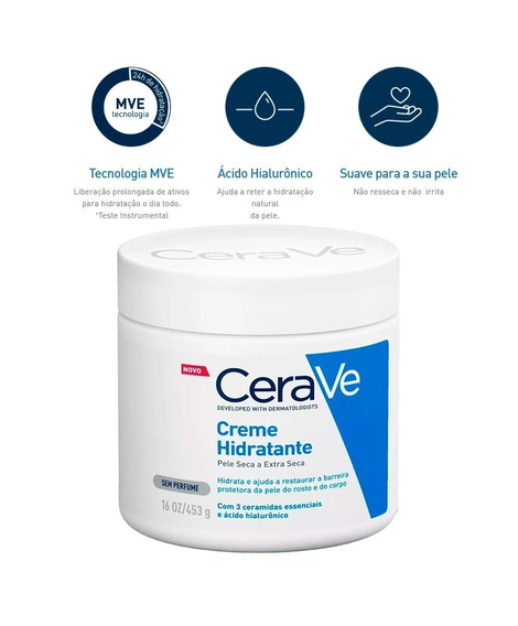 imagem do produto Creme hidratante corporal cerave 454g - CERAVE