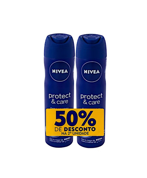 imagem do produto Desodorante nivea aerosol feminino protect&care 150ml pack 2 - NIVEA