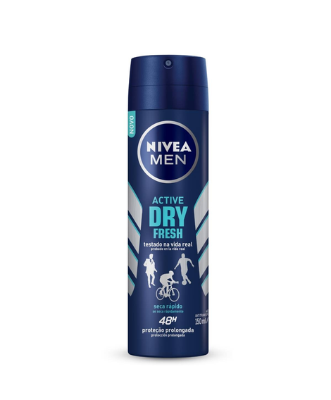 imagem do produto Desodorante nivea aerosol men active dry fresh 150ml - NIVEA