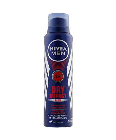 imagem do produto Desodorante nivea aerosol men dry impact 150ml - NIVEA