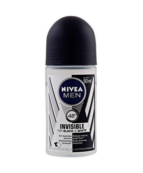 imagem do produto Desodorante nivea roll on men black&white invisible 50ml - NIVEA