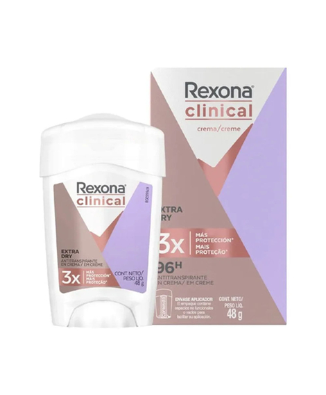 imagem do produto Desodorante rexona clinical creme feminino extra dry 58g - UNILEVER