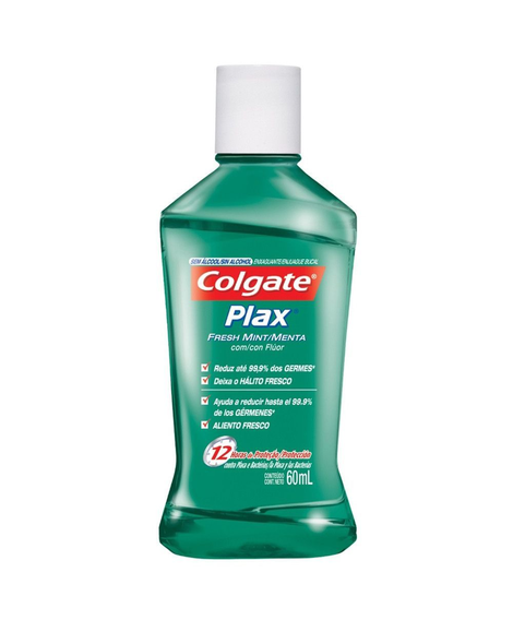 imagem do produto Enxaguante bucal colgate plax fresh mint 60ml - COLGATE-PALMOLIVE