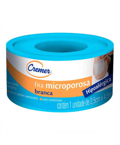 imagem do produto Fita cremer microporosa branca 2.5cm x 4.5m - CREMER