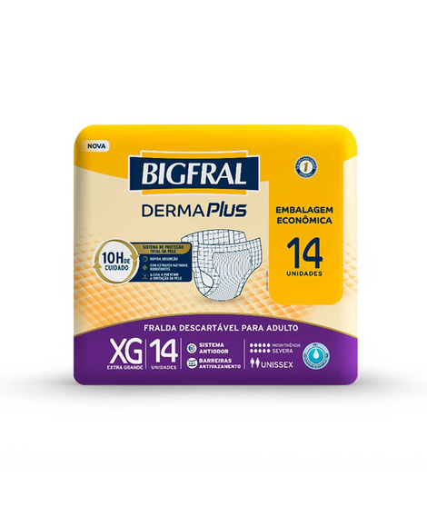 imagem do produto Fralda bigfral derma plus xg 14 unidades - ONTEX