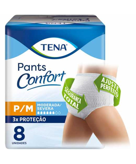 imagem do produto Fralda tena pants confort p/m unissex 8 unidades - TENA