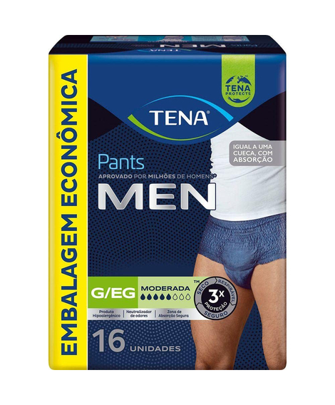 imagem do produto Fralda tena pants men g/eg 16 unidades - TENA