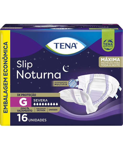 imagem do produto Fralda tena slip noturna g 16 unidades - TENA