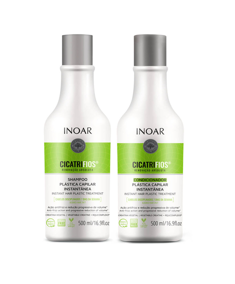 imagem do produto Kit capilar inoar cicatrifios shampoo+condicionador 500ml - INOAR