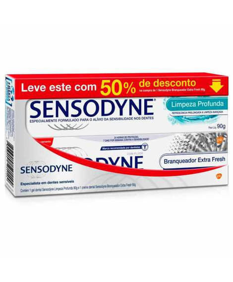 imagem do produto Kit sensodyne creme dental branqueador+limpeza profunda 90g - HALEON