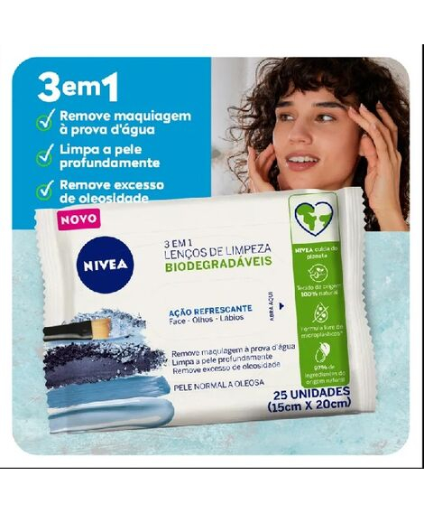 imagem do produto Lenco demaquilante nivea refrescante 25 unidades - NIVEA