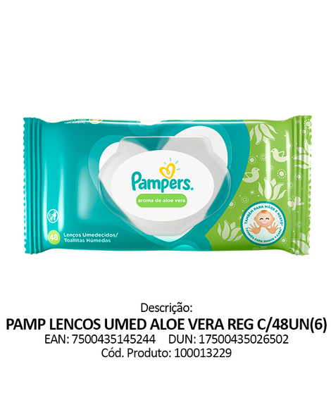 imagem do produto Lenco umedecido pampers aloe vera 48 unidades - PROCTER E GAMBLE