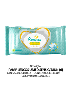 LENCO UMED PAMPERS BABY SHARK 48UN - LENÇO UMEDECIDO PAMPERS BABY SHARK 48  UNIDADES - PROCTER & GAMBLE HIGIENE E COSMETICOS LT