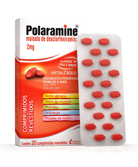 imagem do produto Polaramine 2mg 20 comprimidos - HYPERA PHARMA