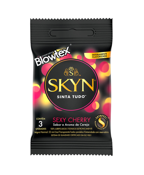 imagem do produto Preservativo blowtex skyn sexy cherry 3 unidades - BLOWTEX