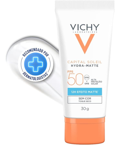 imagem do produto Protetor solar facial capital soleil hydra matte fps50 30ml - VICHY