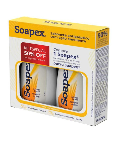 imagem do produto Sabonete cremoso soapex 0.5% 120ml kit 2 unidades - GALDERMA