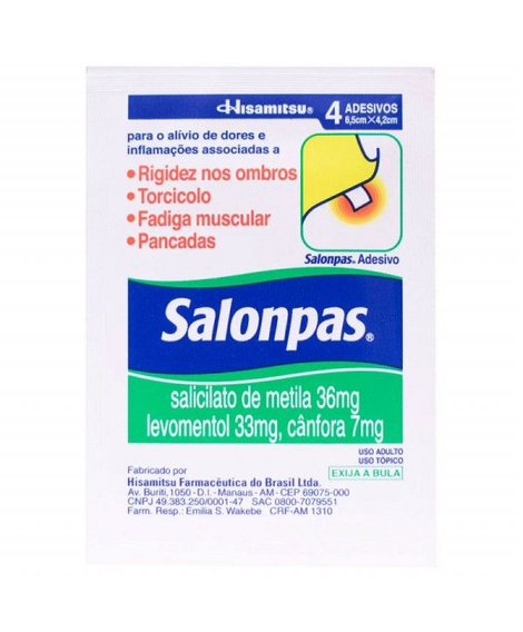 imagem do produto Salonpas adesivo pequeno 4 unidades - HISAMITSU