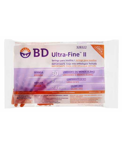 imagem do produto Seringa bd ultrafine 30 x 8mm 10 unidades - BECTON DICKINSON