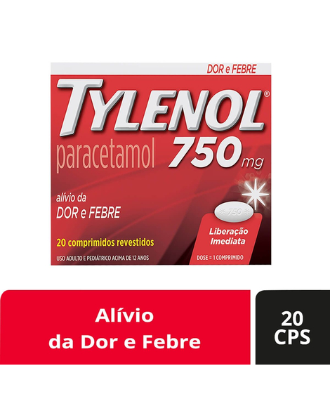 imagem do produto Tylenol 750mg 20 comprimidos - JOHNSON E JOHNSON